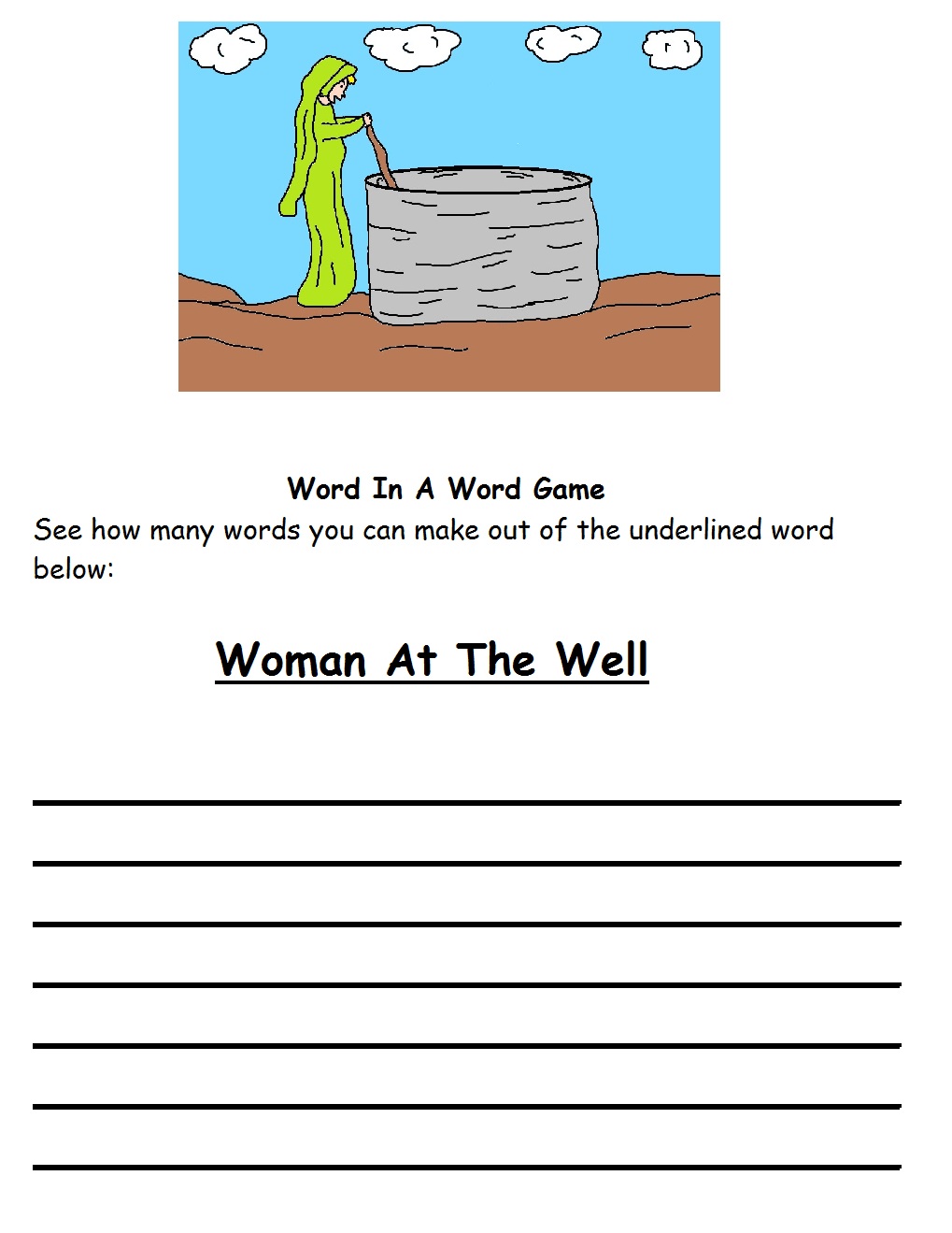 Woman At The Well Sunday School Lesson